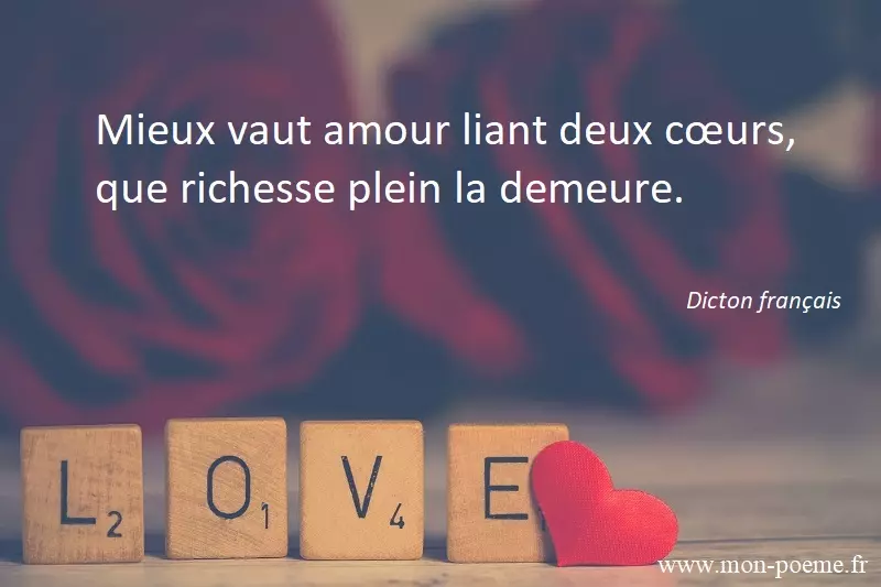 Les dictons français sur l'amour
