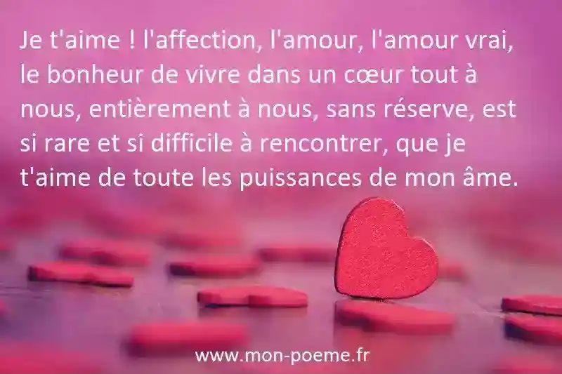 La poésie sur l'amour