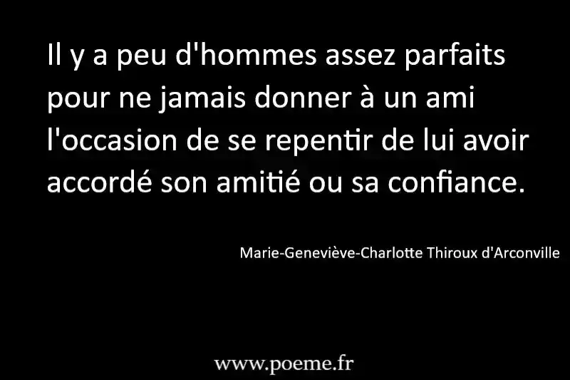 L'amitié sincère et fidèle